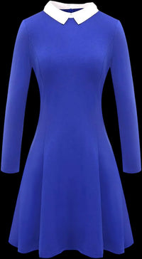 Women'S Long Sleeve Fall Dresses 2025 Casual Peter Pan Collar a Line Fit and Flare Skater Goth Dress