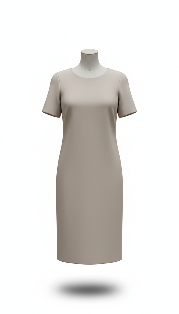 Neutral Midi Dress With Pockets